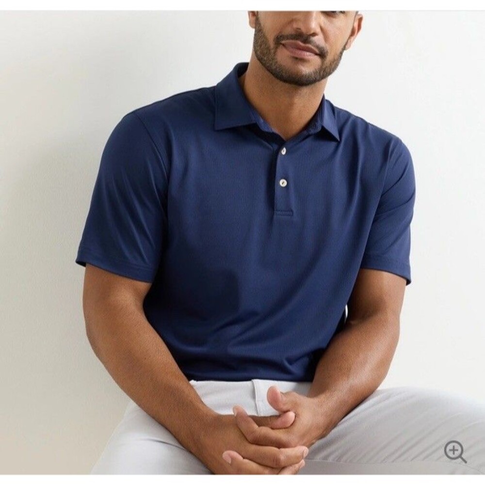 Peter Millar Summer Comfort Performance Golf Polo Shirt Mens Extra Large XL Navy